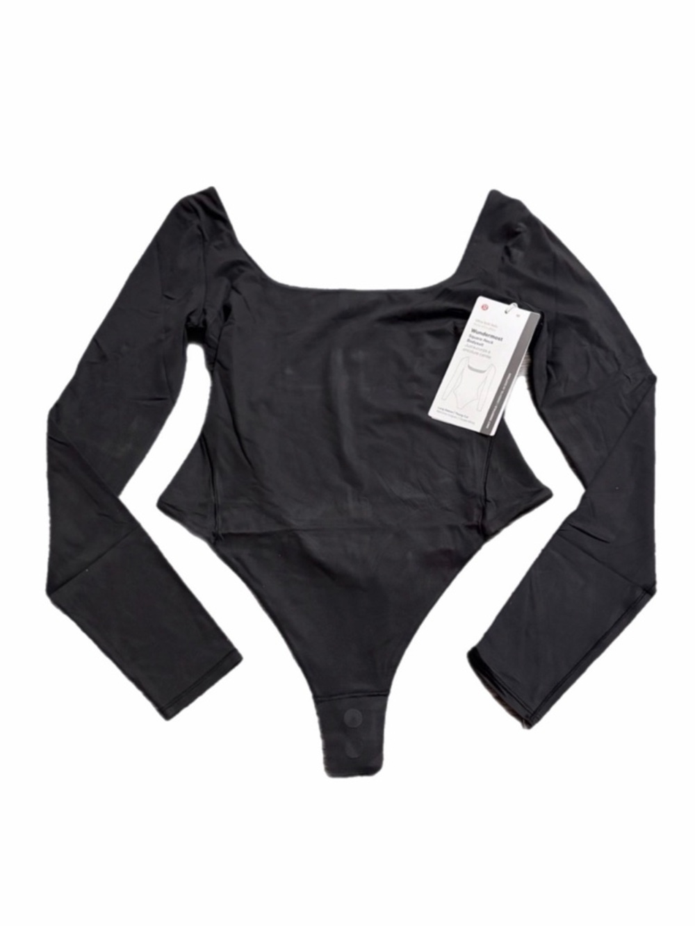 NWT Lululemon Wundermost Soft Nulu Square-Neck Long-Sleeve Bodysuit Black M